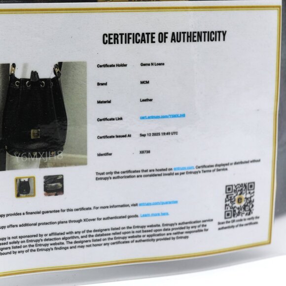 MCM Black Classic Pebbled Leather Visetos Studded Bucket Bag - Picture 7 of 8